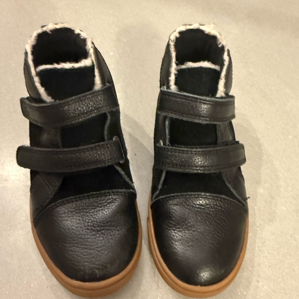 UGG Black Kids Boots with Velcro Straps